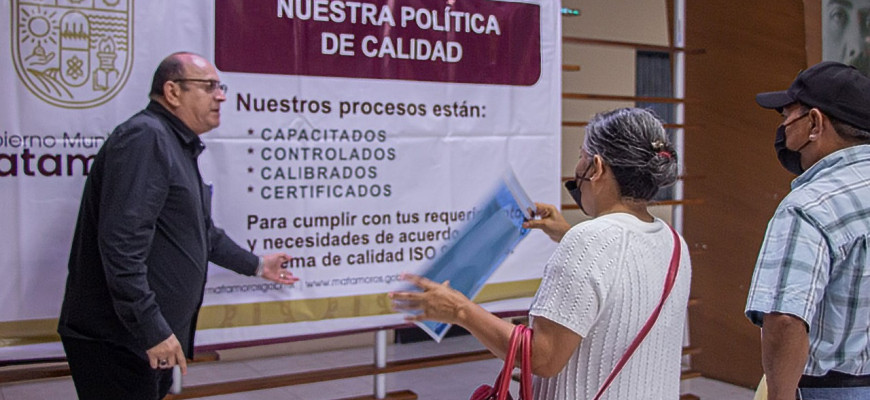 Difunden política de calidad del Municipio de Matamoros rumbo a la certificación ISO 9001:2015