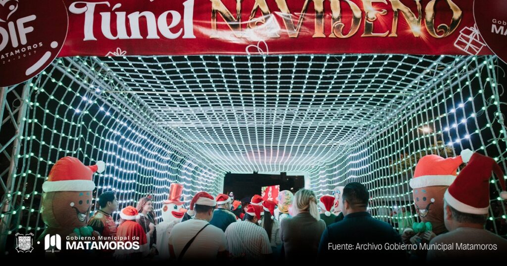 Cientos de matamorenses disfrutaron del Túnel Navideño; se recaudaron más de 3 camiones de juguetes