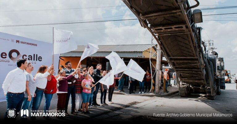 Da inicio Presidente Municipal rehabilitación de avenida Paseo de los Palmares en Matamoros con inversión millonaria