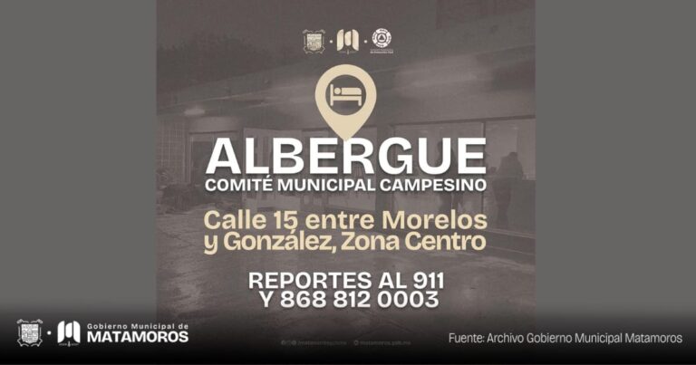 Abre municipio albergue en el Comité Campesino