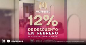 Durante Febrero; Descuento del 12% en Pago del Predial