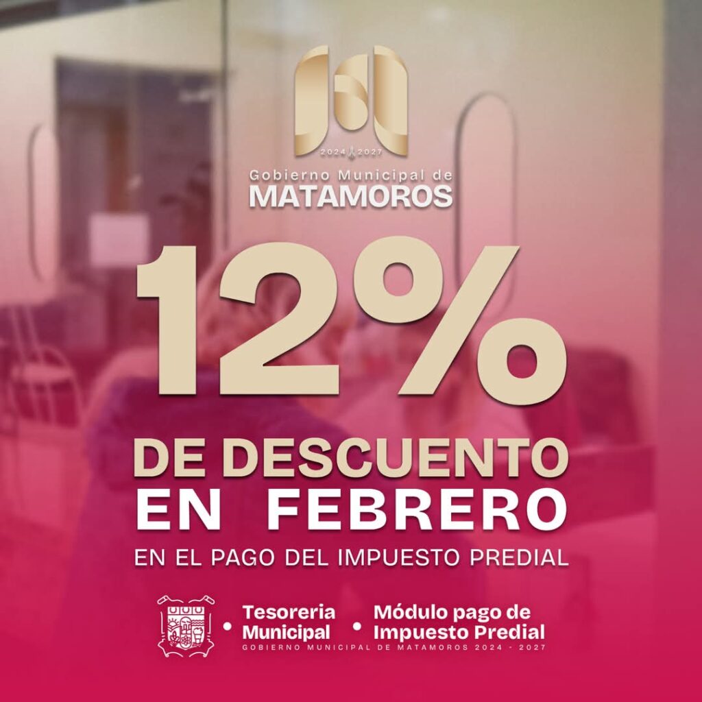 Durante Febrero; Descuento del 12% en Pago del Predial