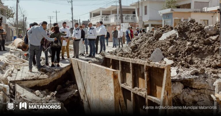 Matamoros se Transforma; supervisa Alberto Granados reparación de drenajes sanitarios