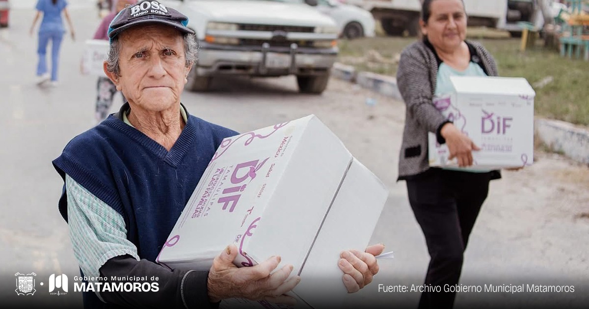 Continua DIF Matamoros entregando despensas del Programa Estatal