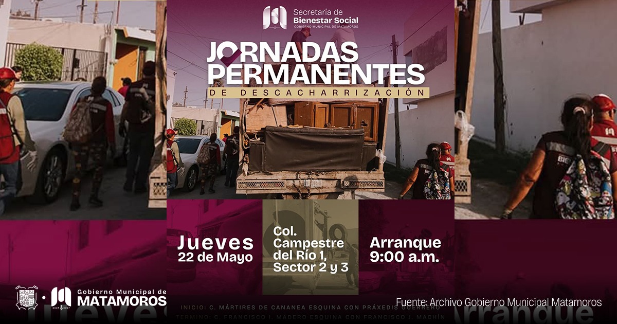 El Gobierno Municipal de Matamoros refuerza acciones en favor de la salud pública con jornadas de descacharrización