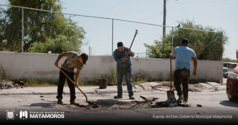 El Gobierno de Matamoros continúa con la rehabilitación de calles en diversas colonias