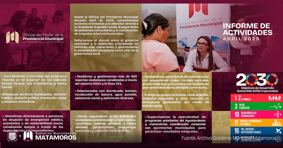 Gobierno de Matamoros fortalece la atención ciudadana y la cercanía con la comunidad