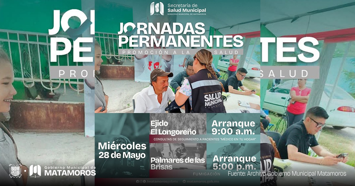Jornadas de promoción de la salud llegan hoy al ejido El Longoreño