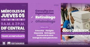 DIF Matamoros ofrece campaña oftalmológica gratuita