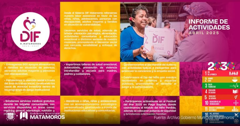 Gobierno Municipal y DIF Matamoros reforzaron su labor en favor de los más necesitados