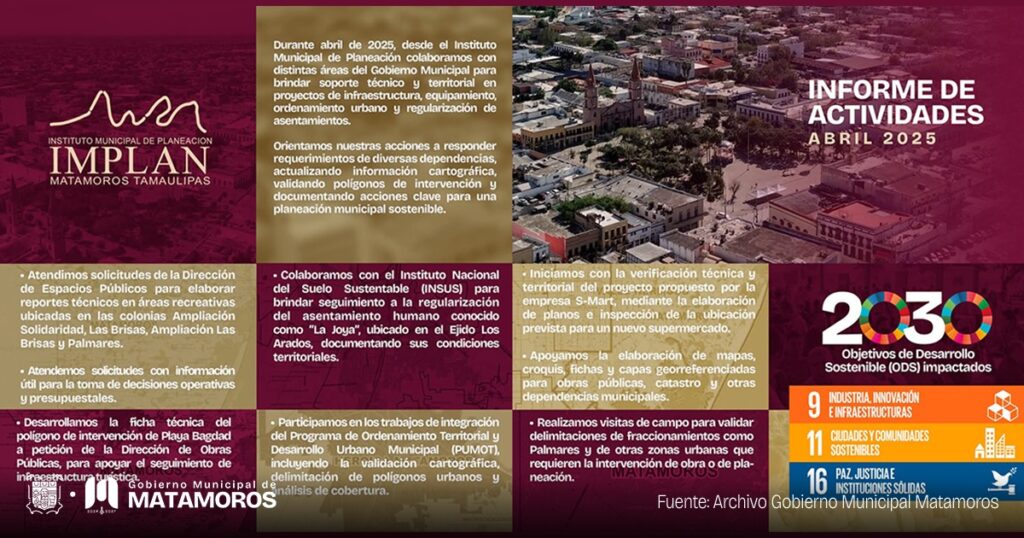 Trabajo técnico respalda el desarrollo ordenado de Matamoros