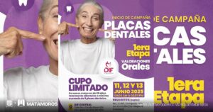 Invita DIF Matamoros a los Adultos Mayores a beneficiarse con la Campaña Municipal de Placas Dentales