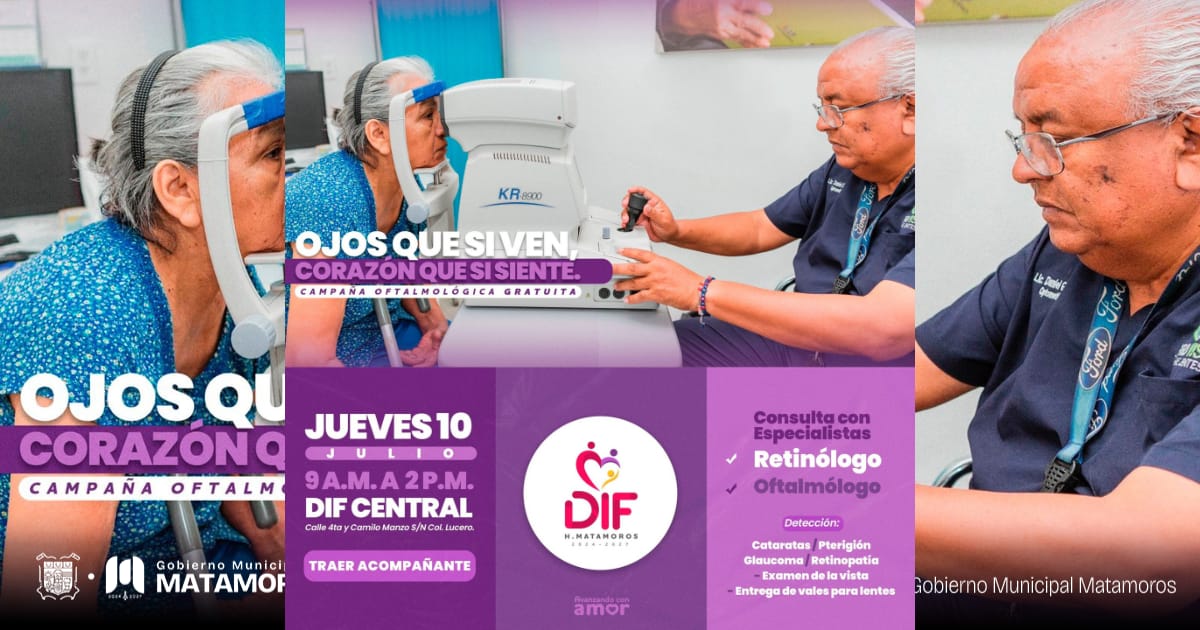 Continúa DIF Matamoros promoviendo alternativas para mejorar y cuidar la salud visual con campaña oftalmológica