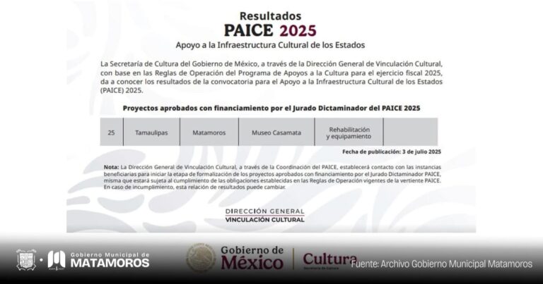 El Museo Casamata de Matamoros recibe apoyo del PAICE 2025 para fortalecer su infraestructura