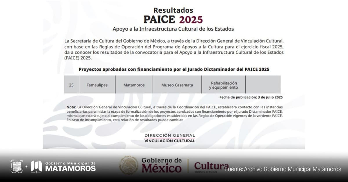 El Museo Casamata de Matamoros recibe apoyo del PAICE 2025 para fortalecer su infraestructura