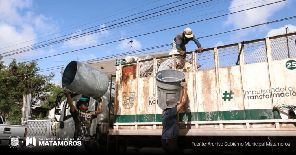 Gobierno de Matamoros refuerza acciones de recolección de basura con apoyo ciudadano
