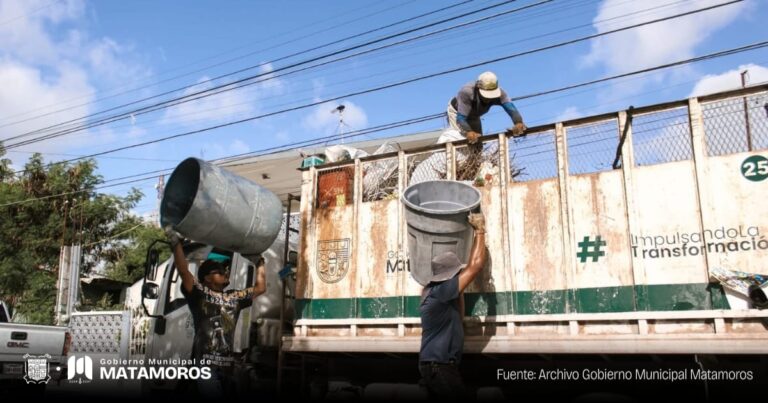 Gobierno de Matamoros refuerza acciones de recolección de basura con apoyo ciudadano