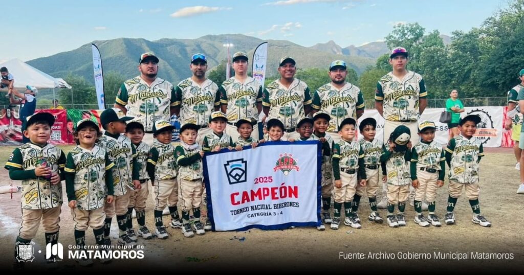 El gobierno de Matamoros felicita a la selección TEE BALL de Matamoros AC por coronarse Campeón Nacional