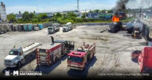 Gobierno de Matamoros actúa de inmediato ante incendio de pipas
