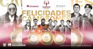 Gobierno de Matamoros felicita a atletas matamorenses por su destacada participación nacional e internacional