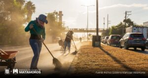 Gobierno de Matamoros impulsa limpieza en espacios públicos y vialidades de Matamoros
