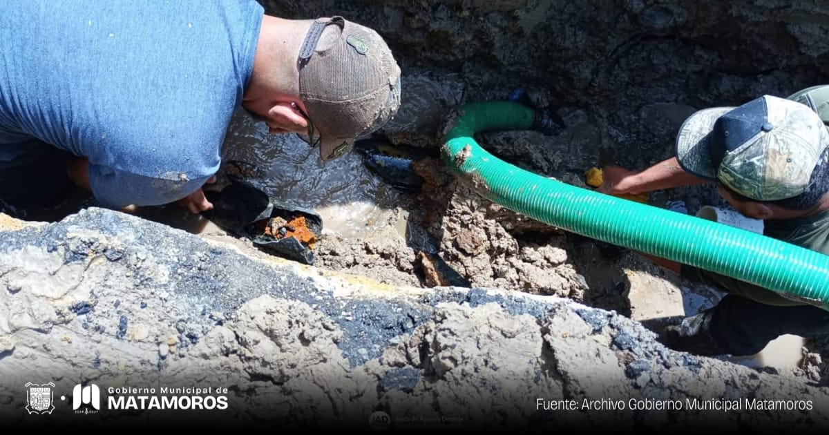 El Gobierno de Matamoros informó que las reparaciones por fugas de agua se realizan diariamente como parte del compromiso a través de la Junta de Aguas y Drenaje (JAD)