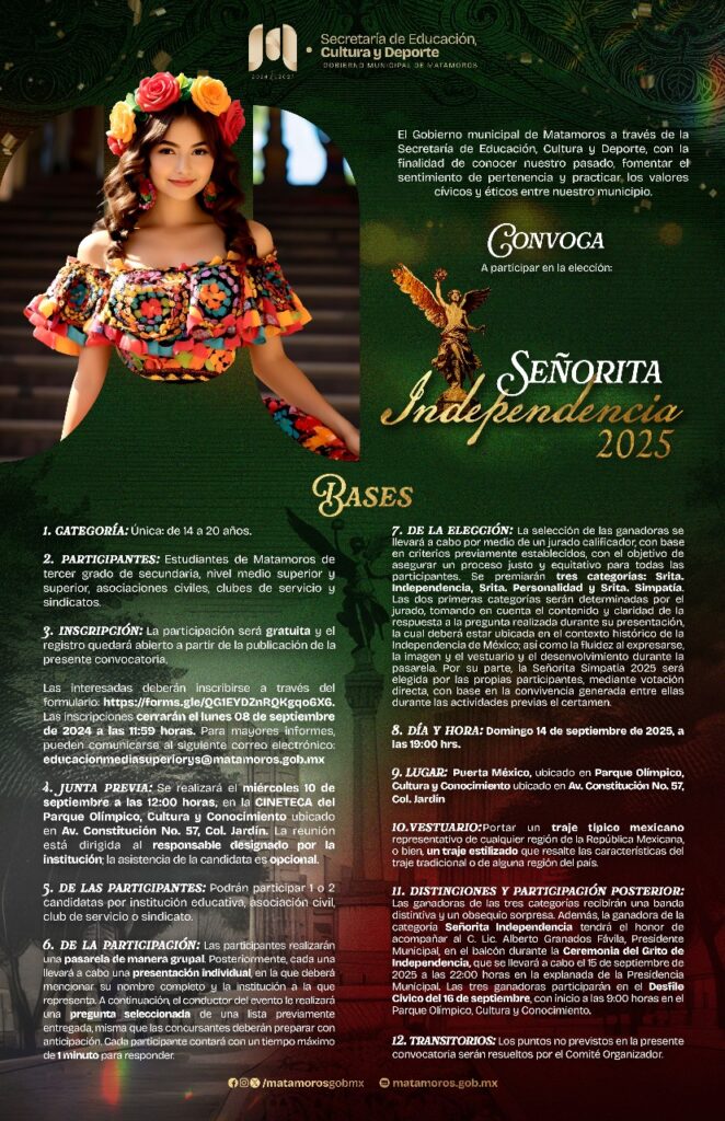 Convocatoria Señorita Independencia