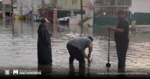 Cae una pulgada de lluvia en Matamoros durante la tarde