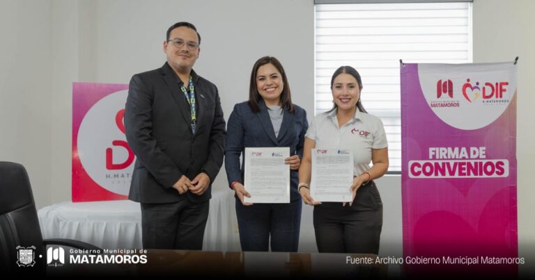 DIF Matamoros, Universidad Nuevo Santander y Universidad ICN firman convenio para fortalecer la preparación académica de sus alumnos