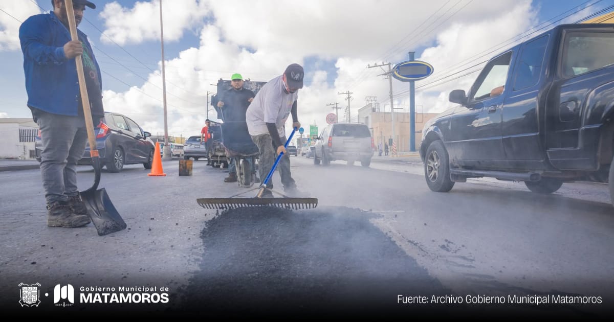 Gobierno de Matamoros avanza en la rehabilitación de calles en la Colonia Obrera y la Avenida Lauro Villar