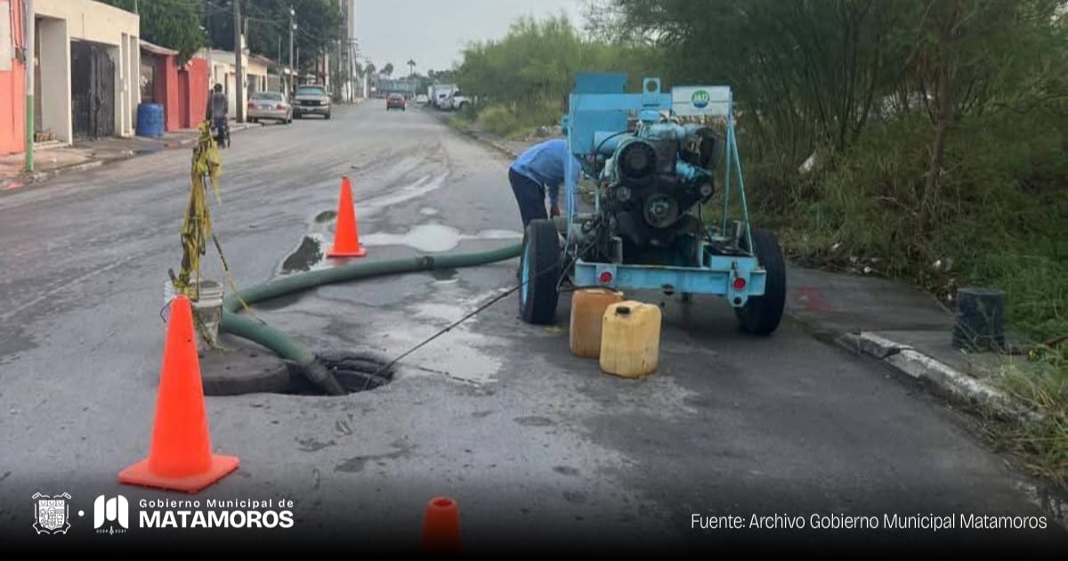 Gobierno de Beto Granados implementa operativo ante lluvias intensas registradas en Matamoros