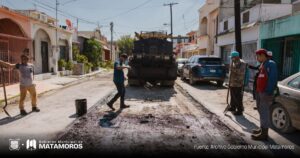 Gobierno de Matamoros mejora vialidades en Hacienda del Puente, Infonavit Buenavista y avenidas principales
