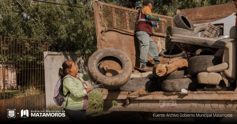 Gobierno de Matamoros refuerza acciones de limpieza en San Pablo, Ampliación del Valle y Control 3 Norte