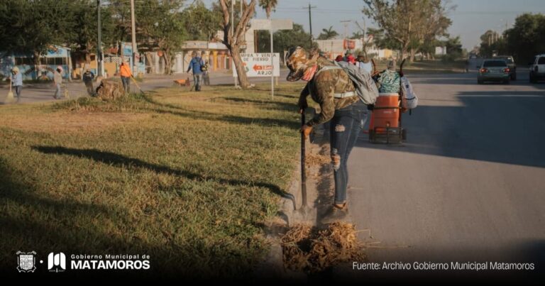 Gobierno de Matamoros refuerza limpieza en el Bordo del Río Bravo y colonias de Matamoros