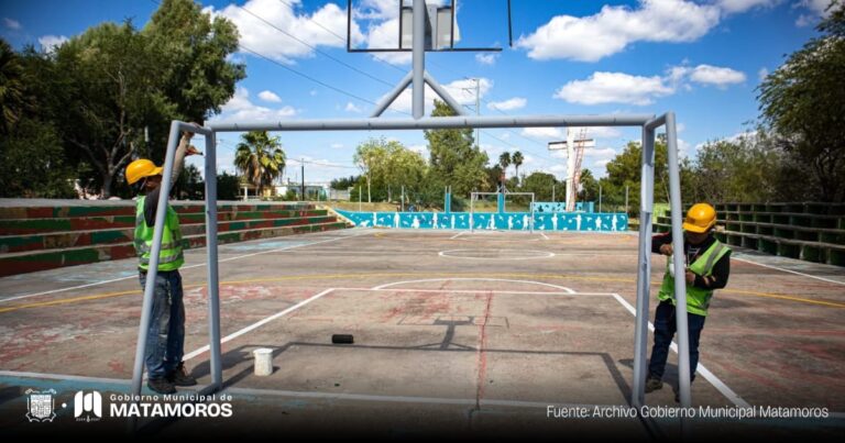 Gobierno de Beto Granados trabaja en la rehabilitación de las canchas y área verde del bordo de Avenida Tamaulipas