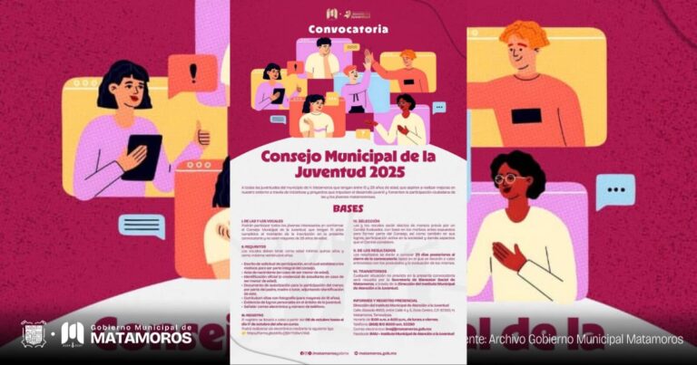 Gobierno de Matamoros abre convocatoria para integrar el Consejo Municipal de la Juventud 2025