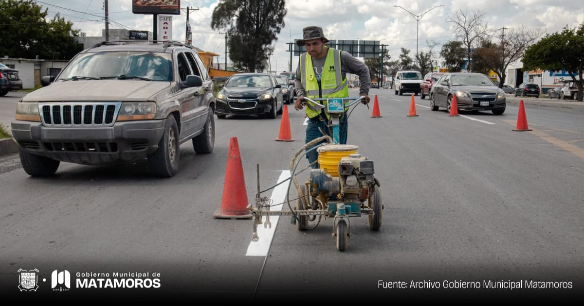 Gobierno de Matamoros mejora la seguridad vial en avenidas de Matamoros