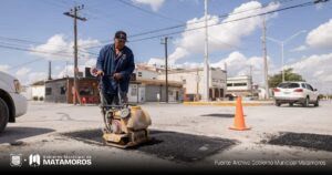 Gobierno de Matamoros mejora vialidades en Palmares, Valle Real, La Encantada y Playa Sol