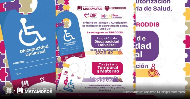 Gobierno de Matamoros impulsa la inclusión con el trámite del Tarjetón de Discapacidad