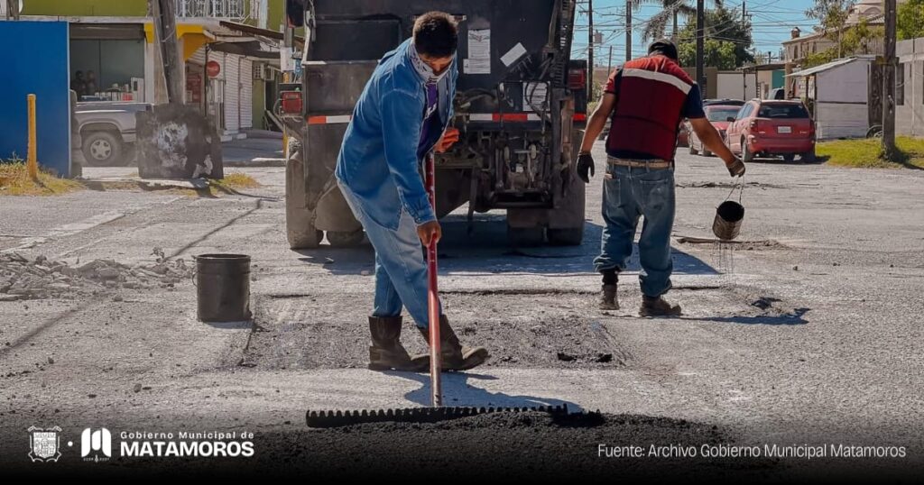 Gobierno de Matamoros mejora vialidades en los sectores Tecnológico, Las Culturas, México, Periodistas, Santa Ana y Sección 16