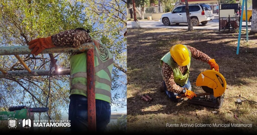 Gobierno de Matamoros impulsa el rescate de un parque en la colonia México Agrario