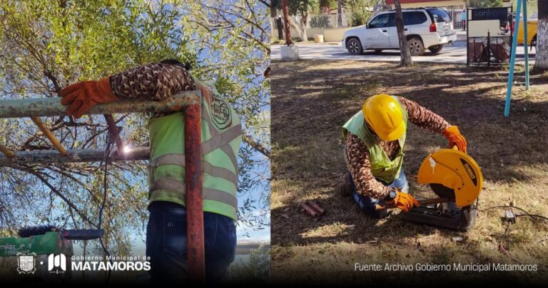 Gobierno de Matamoros impulsa el rescate de un parque en la colonia México Agrario