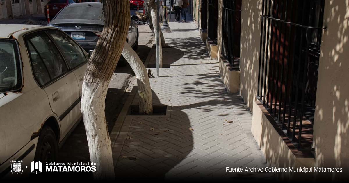 Comprometido, el gobierno de Beto Granados prioriza banquetas seguras en el Centro de Matamoros