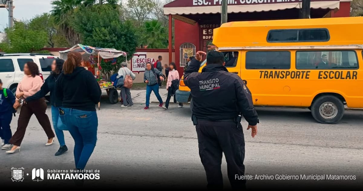 Gobierno de matamoros activa operativo de seguridad y vialidad en planteles educativos ante el regreso a clases